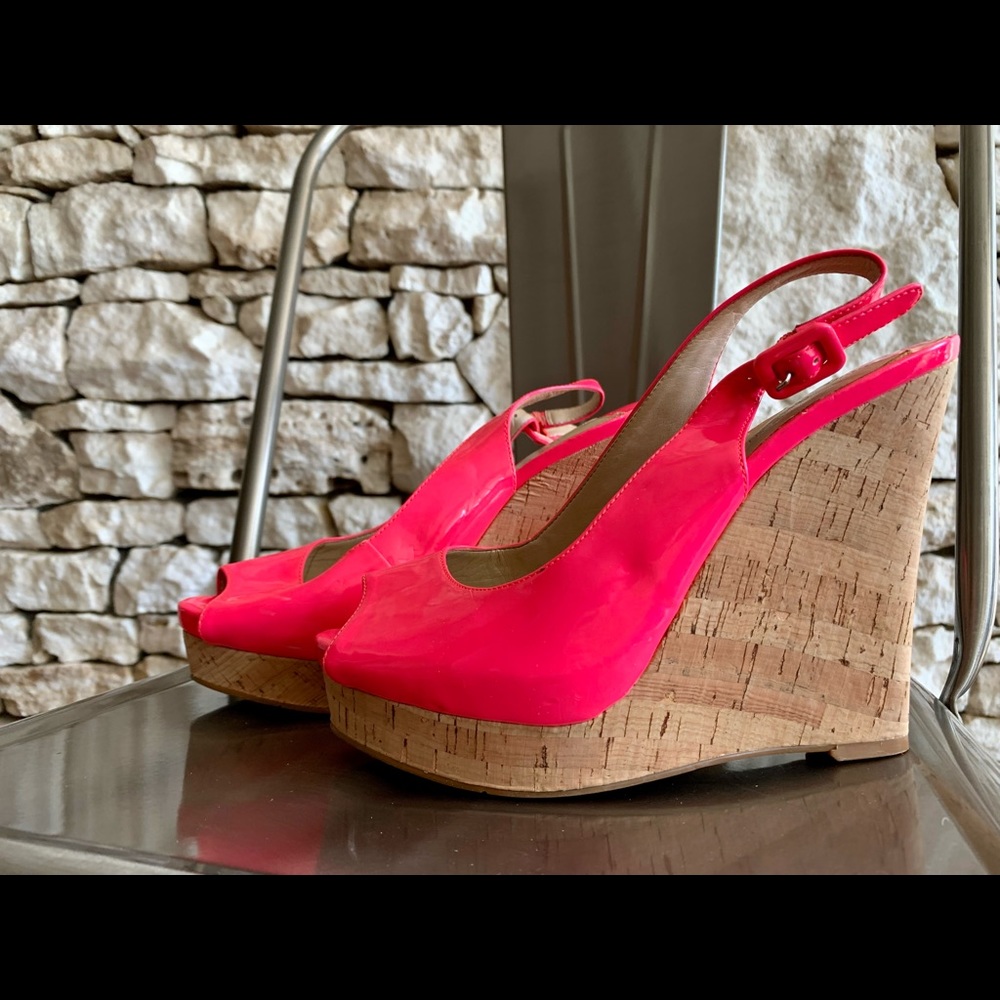 Nine West neon wedges
